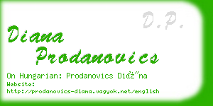 diana prodanovics business card